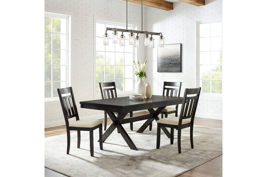 Hayden 5Pc  Dining Set W/Slat Back Chairs - Slate