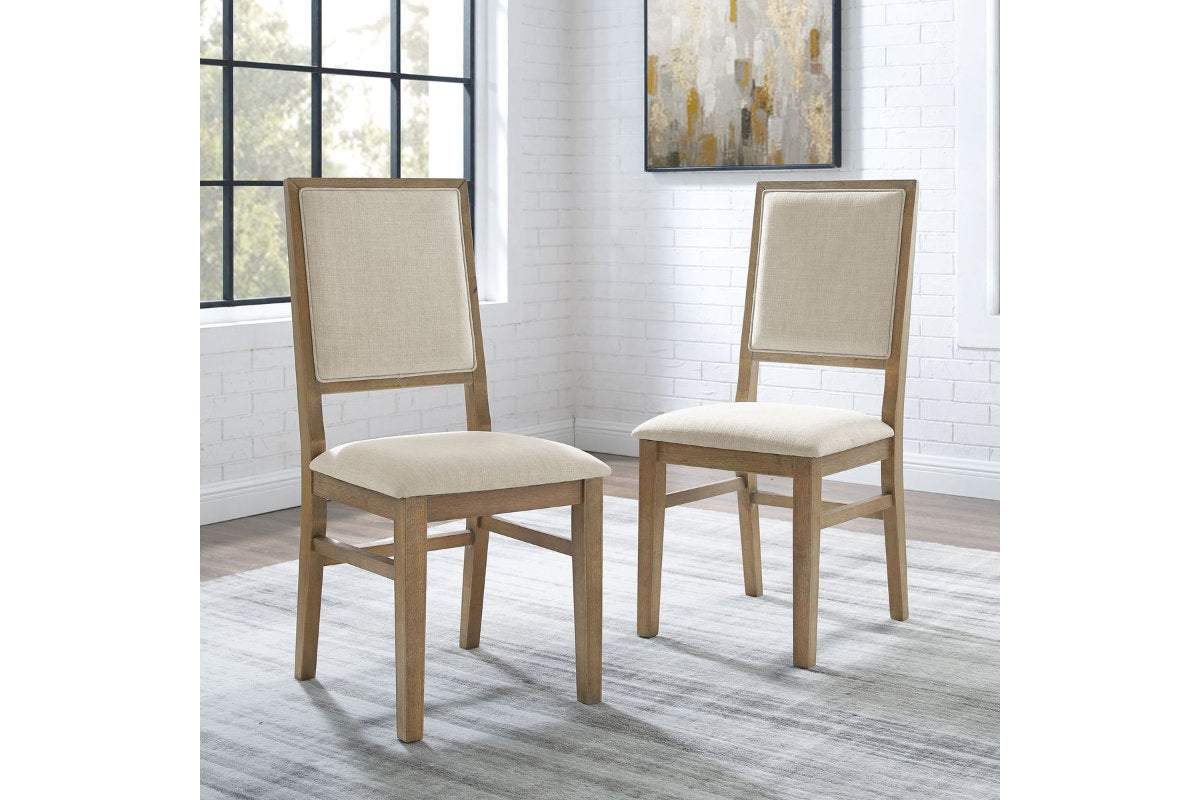 Joanna 2Pc Upholstered Back Chair Set - Rustic Brown