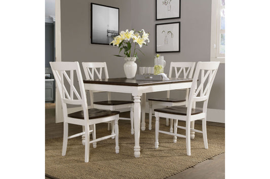 Shelby 5Pc Dining Set - Distressed White