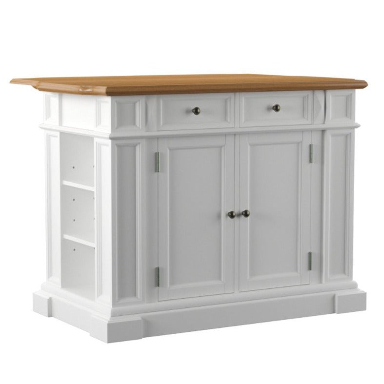 Americana Off-White Kitchen Island W/Drop Leaf