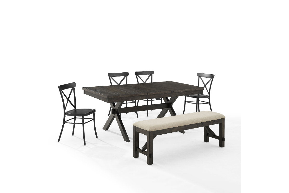 Hayden 6Pc Dining Set W/Camille Chairs - Matte Black