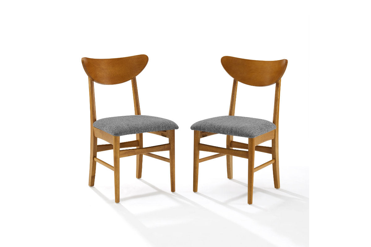 Landon 2Pc Wood Dining Chairs W/Upholstered Seat - Acorn