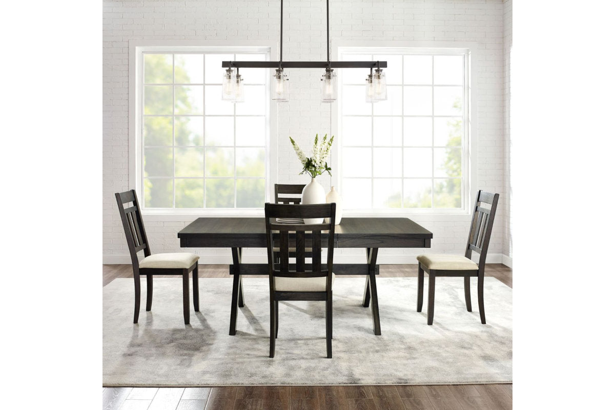 Hayden 5Pc  Dining Set W/Slat Back Chairs - Slate