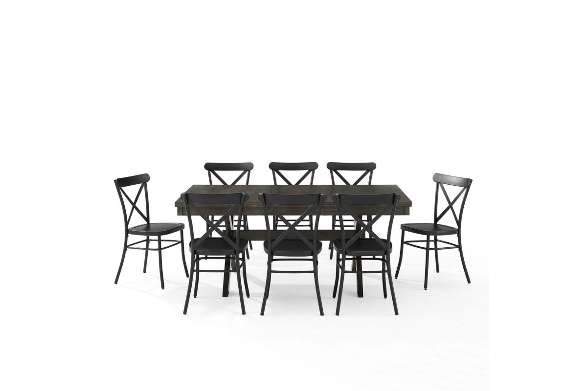 Hayden 9Pc Dining Set W/Camille Chairs - Matte Black