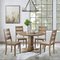 Joanna 5Pc Round Dining Set W/Ladder Back Chairs - Rustic Brown