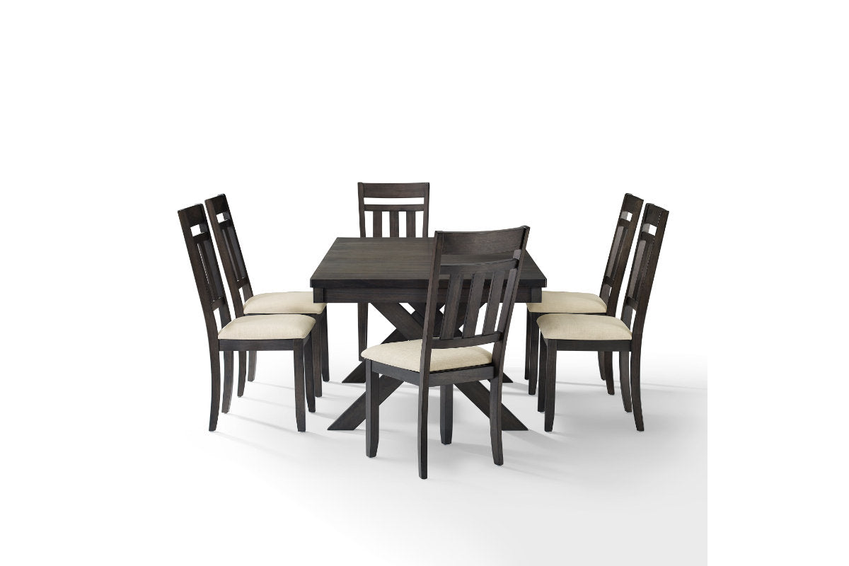 Hayden 7Pc Dining Set W/Slat Back Chairs - Slate