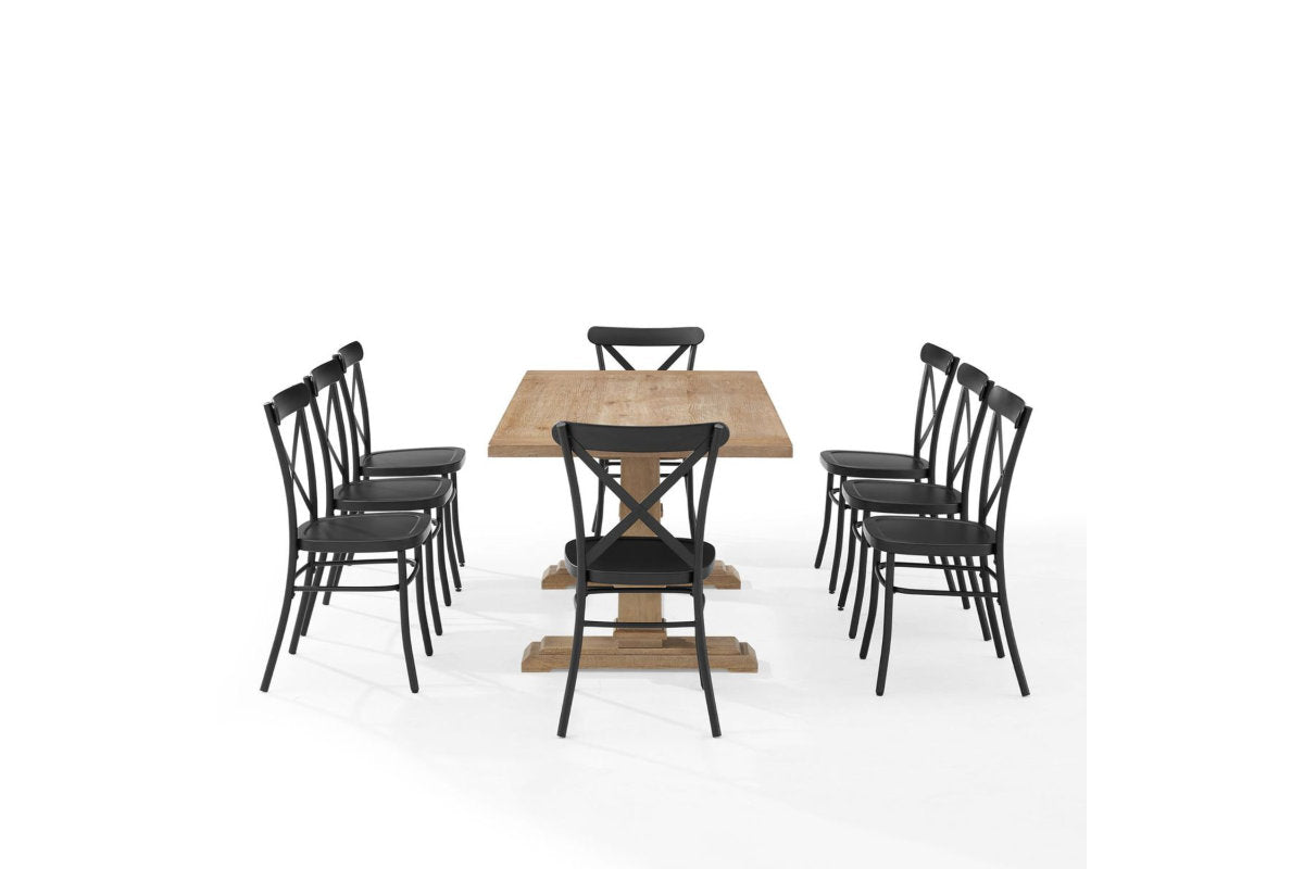 Joanna 9Pc Dining Set W/Camille Chairs - Matte Black