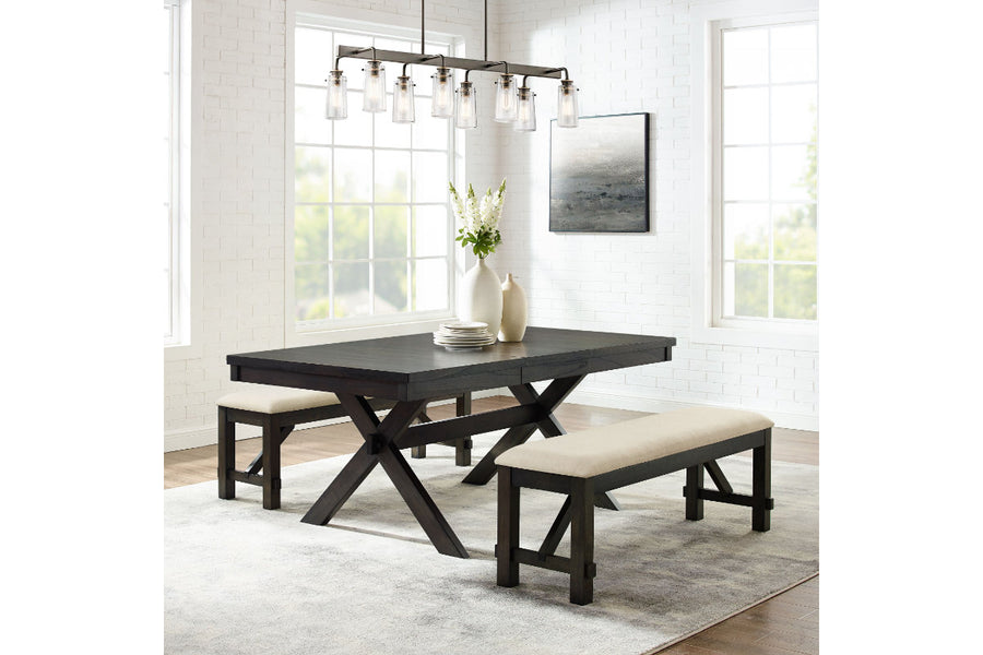 Hayden 3Pc Dining Set W/Benches- Slate