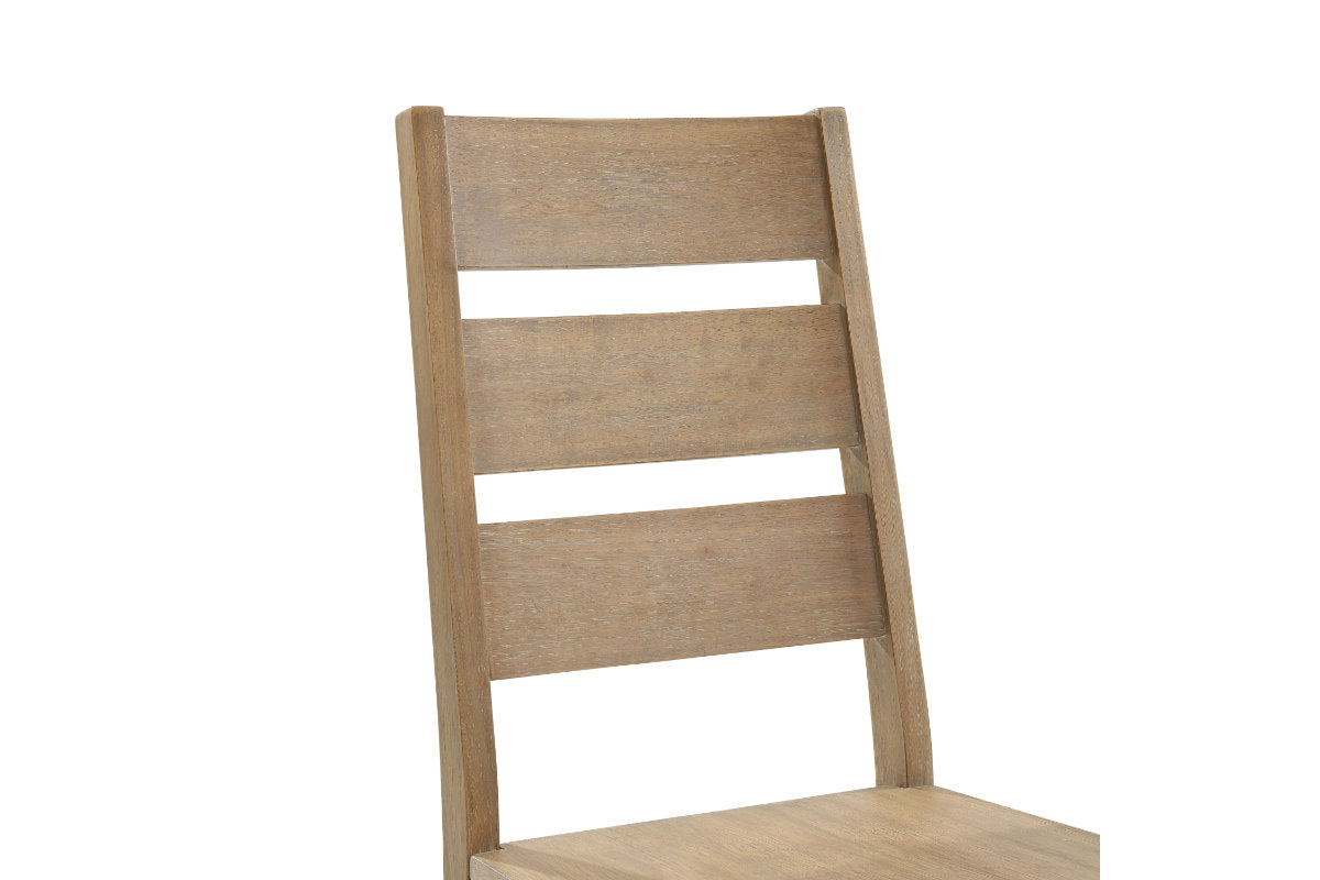 Joanna 2Pc Ladder Back Chair Set - Rustic Brown