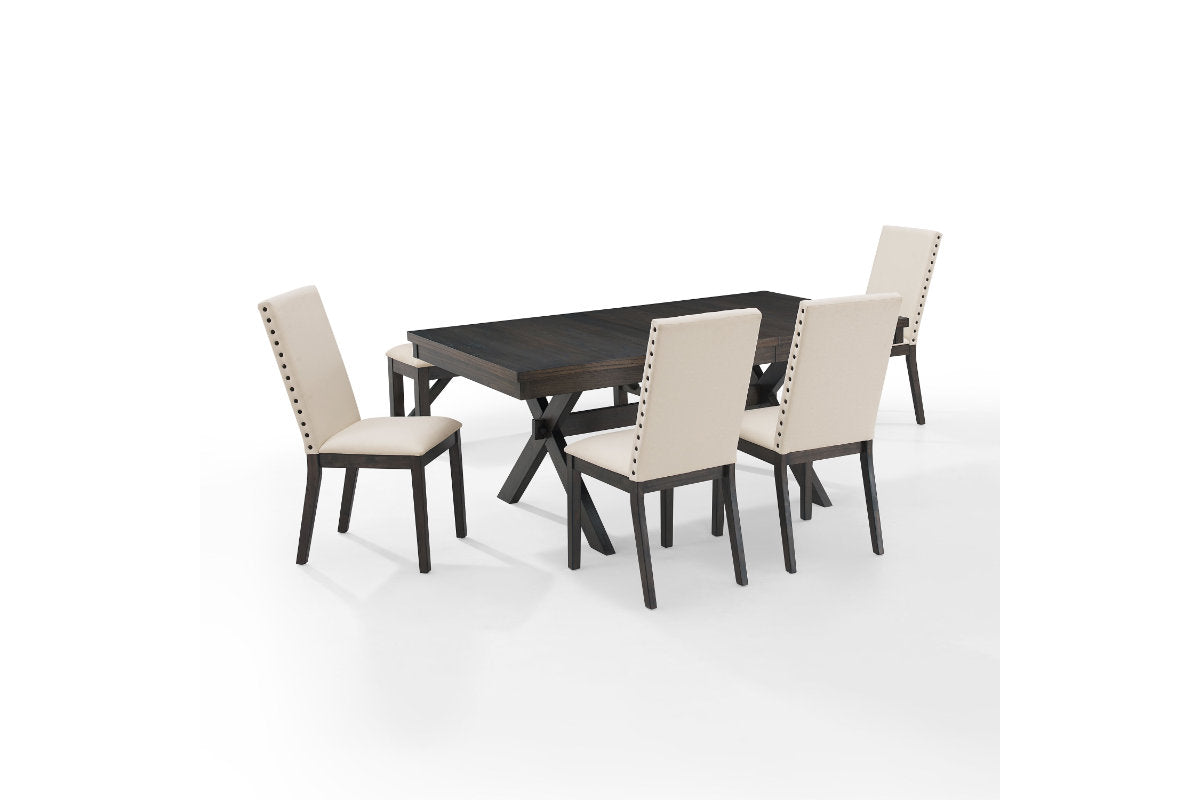 Hayden 6Pc Dining Set W/Upholstered Chairs - Slate