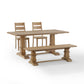 Joanna 4Pc Dining Set W/Bench and Ladder Chairs - Rustic Brown