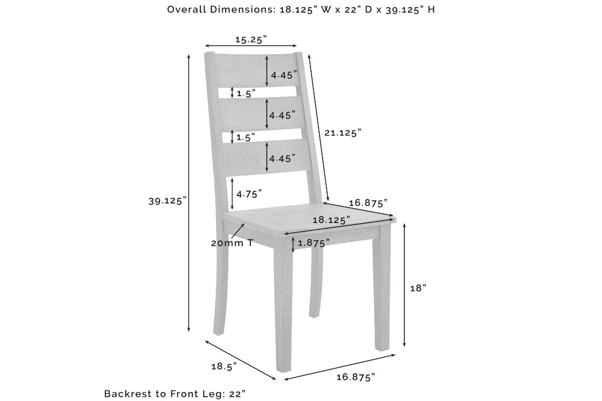 Joanna 2Pc Ladder Back Chair Set - Rustic Brown