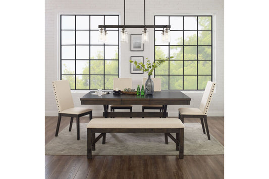 Hayden 6Pc Dining Set W/Upholstered Chairs - Slate