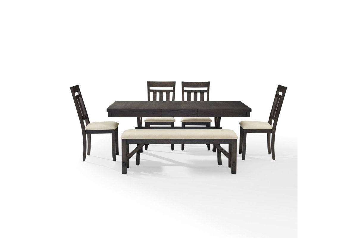 Hayden 6Pc Dining Set W/Slat Back Chairs - Slate