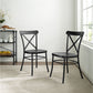Camille 2Pc Metal Chair Set - Matte Black