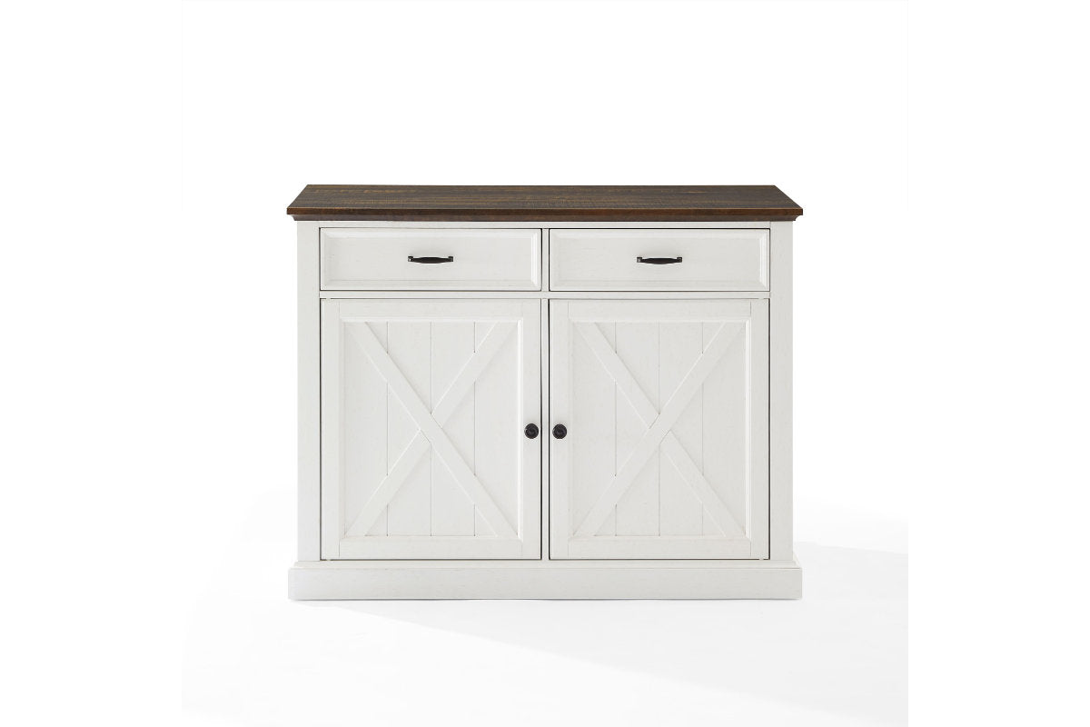 Clifton Kitchen Island - Distressed White