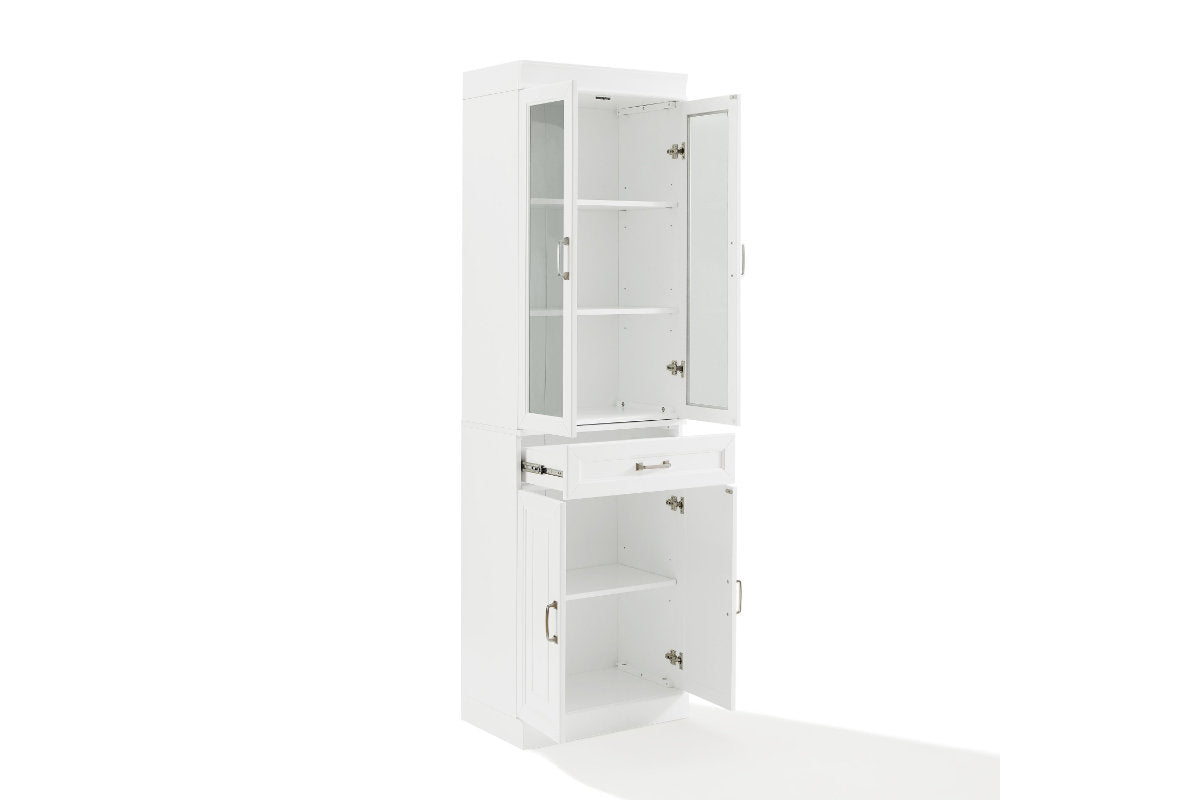 Stanton 2Pc Glass Door Pantry Set - White