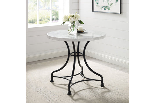 Madeleine 32" Round Dining Table - White Marble