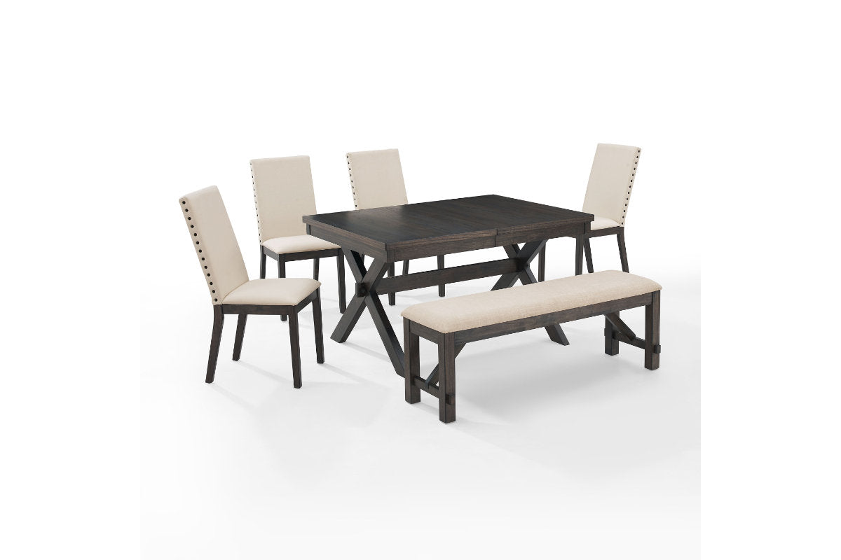 Hayden 6Pc Dining Set W/Upholstered Chairs - Slate