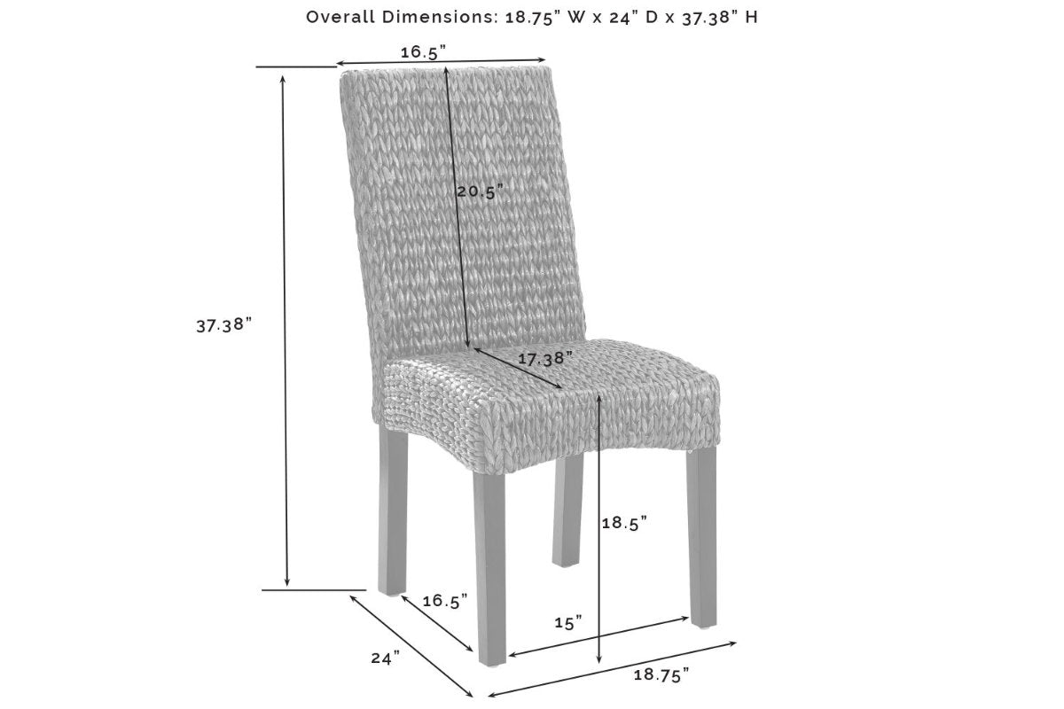 Edgewater 2Pc Dining Chair Set - Seagrass