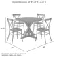 Hayden 5Pc Round Dining Set W/Camille Chairs - Matte Black