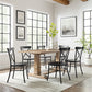 Joanna 7Pc Dining Set W/Camille Chairs - Matte Black