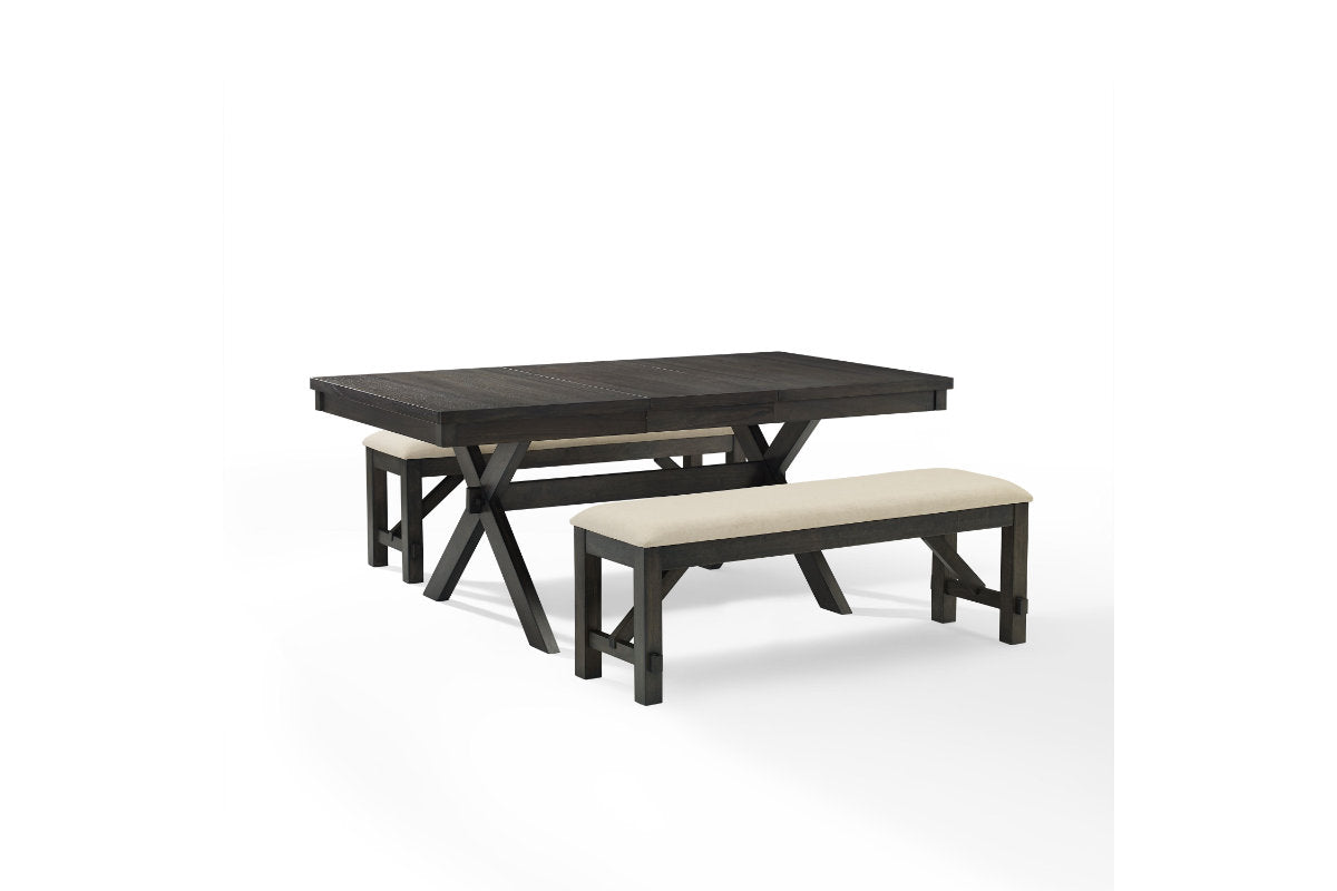 Hayden 3Pc Dining Set W/Benches- Slate