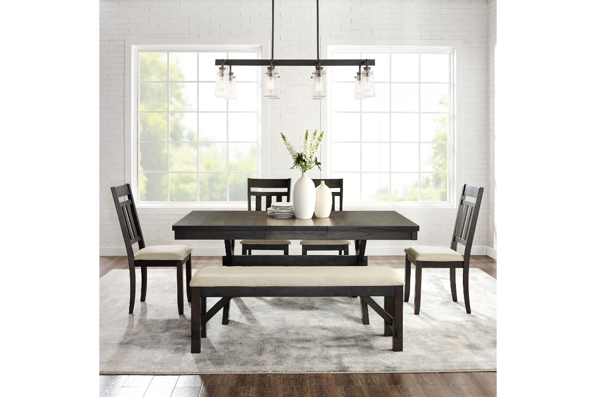 Hayden 6Pc Dining Set W/Slat Back Chairs - Slate