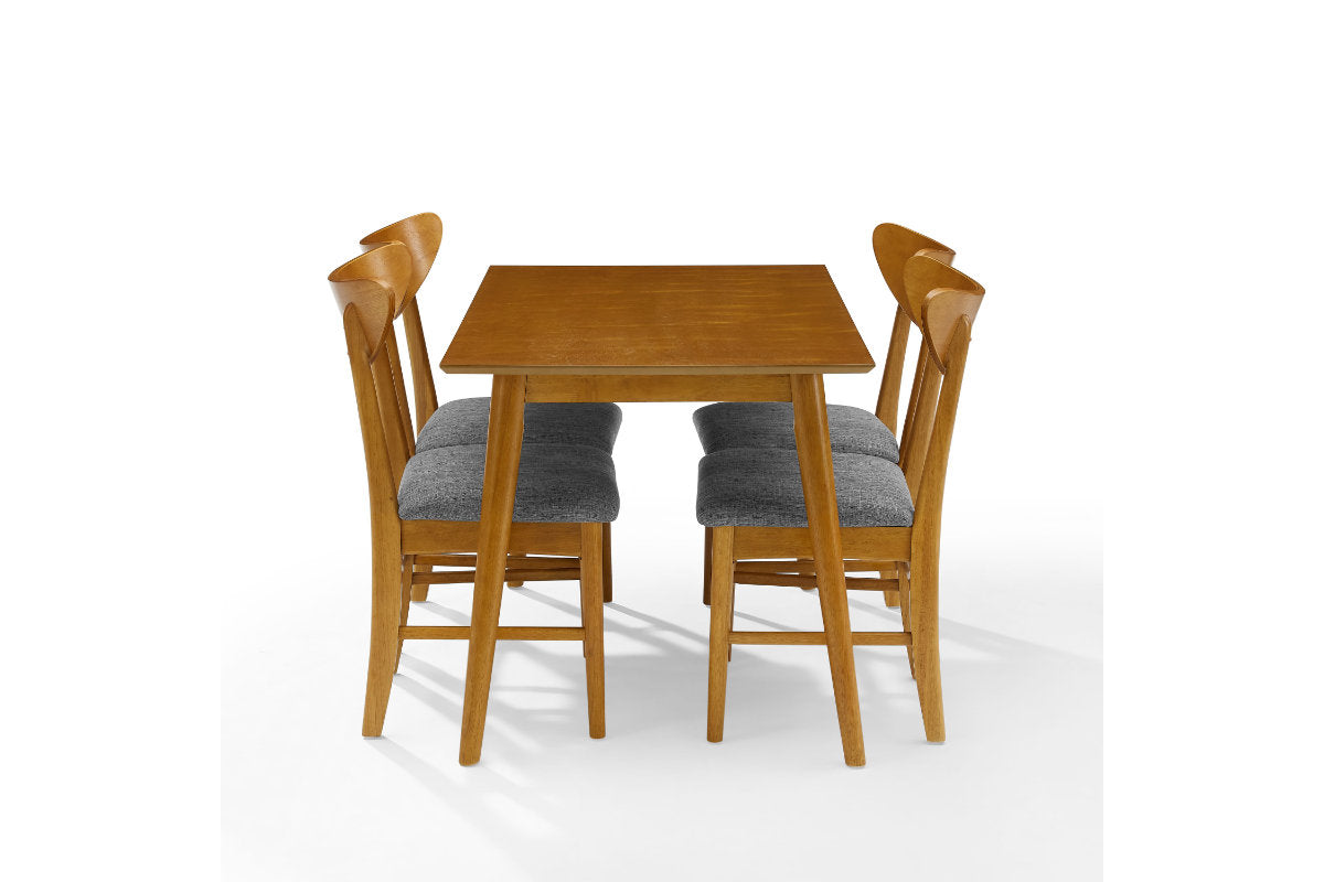 Landon 5Pc Dining Set W/Wood Back Chairs - Acorn
