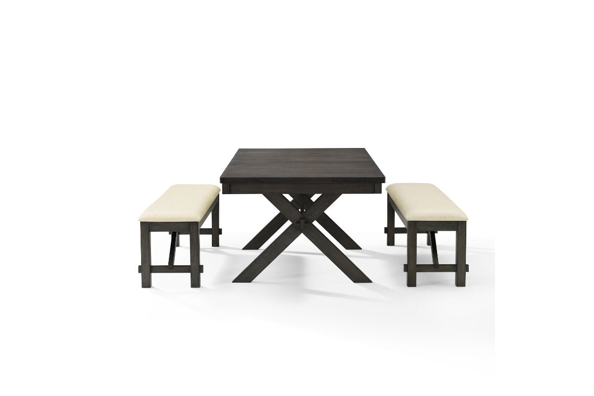 Hayden 3Pc Dining Set W/Benches- Slate