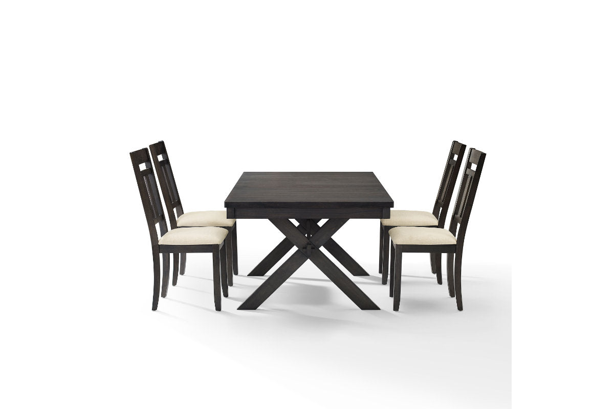 Hayden 5Pc  Dining Set W/Slat Back Chairs - Slate