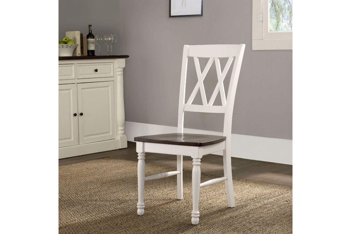 Shelby 2Pc Dining Chair Set - Distressed White