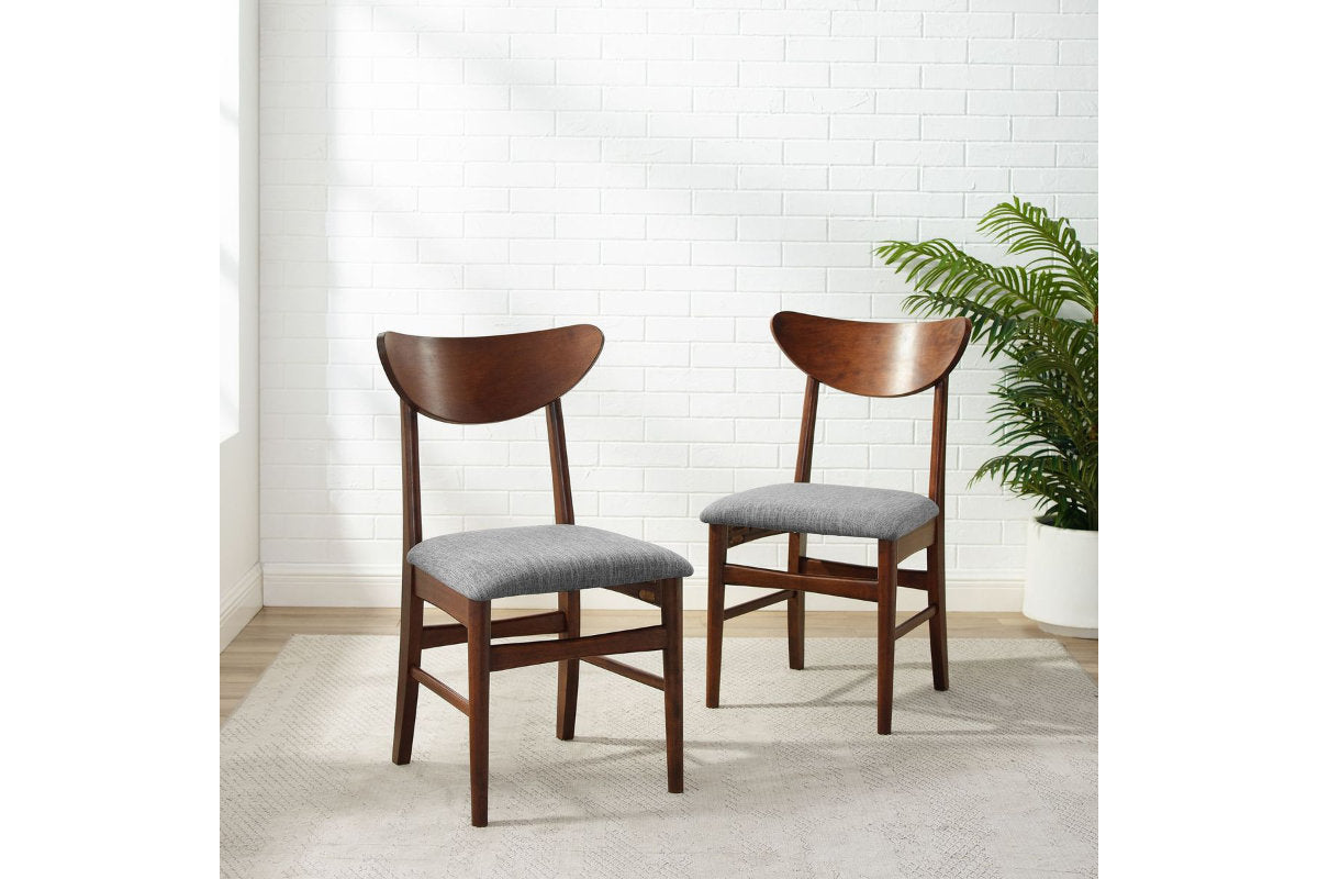 Landon 2Pc Wood Dining Chairs W/Upholstered Seat - Mahogany