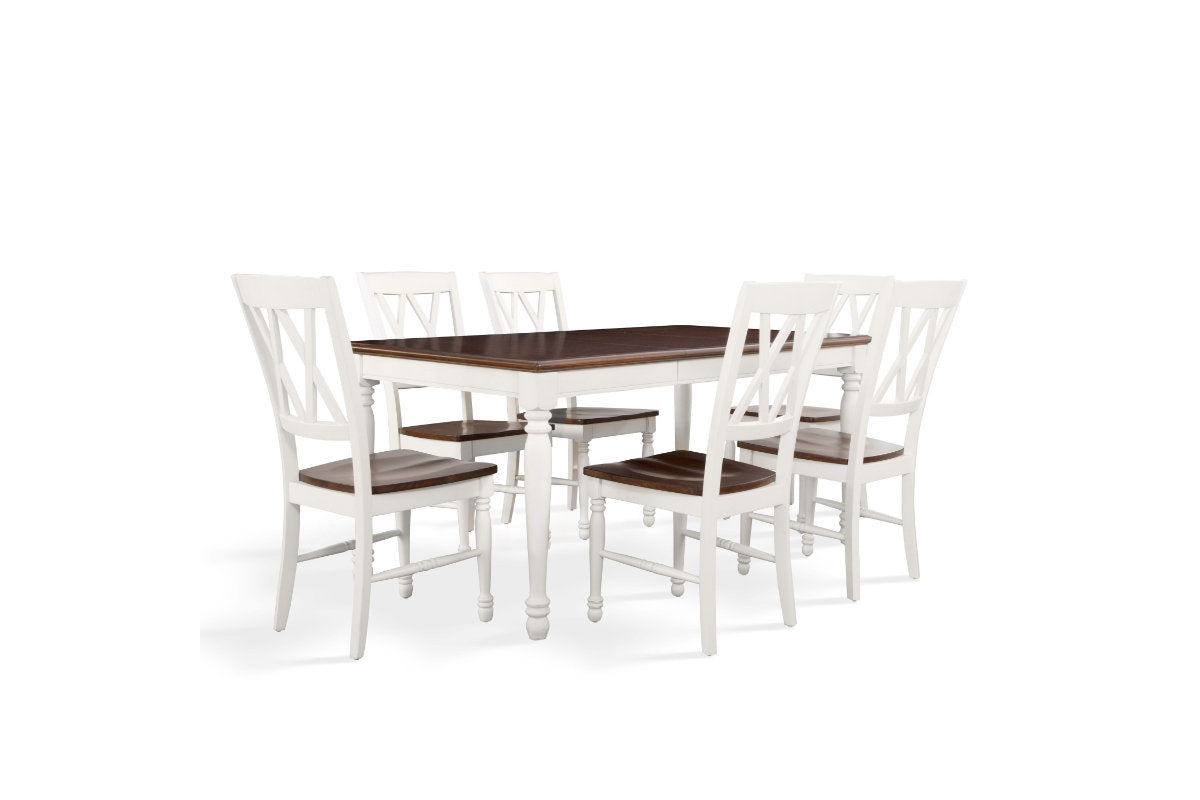 Shelby 7Pc Dining Set - Distressed White